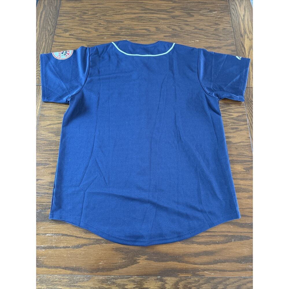 NEW Yankees Baseball Jersey Blue Majestic Size Large MLB - Picture 8 of 8